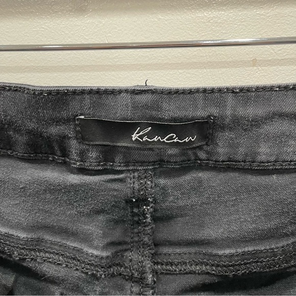 Kancan Washed Black Distressed Cuffed Denim Shorts Size 25 - Picture 7 of 9